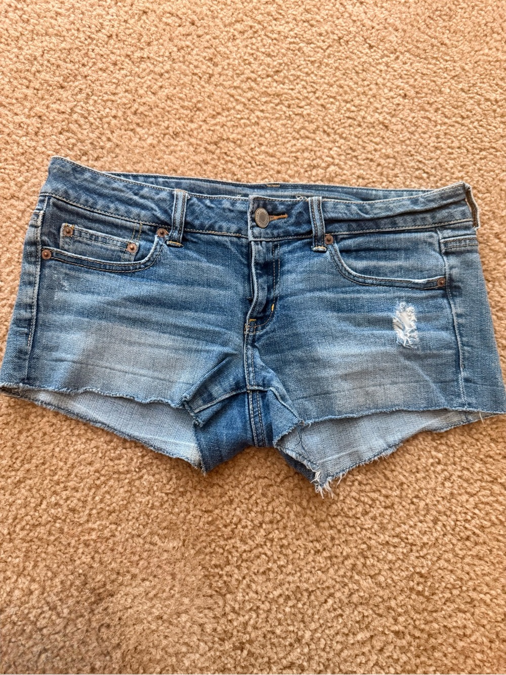 American Eagle Outfitters Blue Distressed Denim Cutoff Shorts